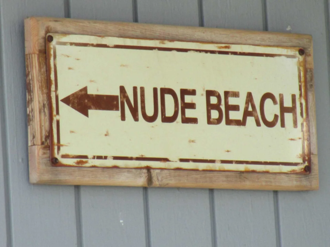 nude beach signage